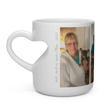 Load image into Gallery viewer, Heart Shape Mug - 3 Family Images - with Saying - KORAT
