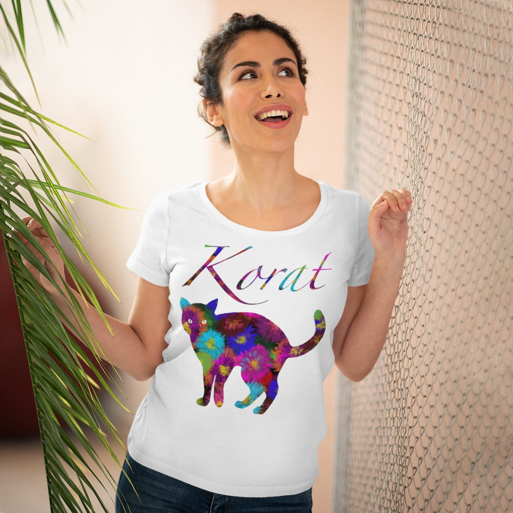 Organic Women's Lover T-shirt - Fancy Flora with Korat Logo - KORAT