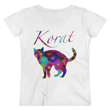 Load image into Gallery viewer, Organic Women&#39;s Lover T-shirt - Fancy Flora with Korat Logo - KORAT
