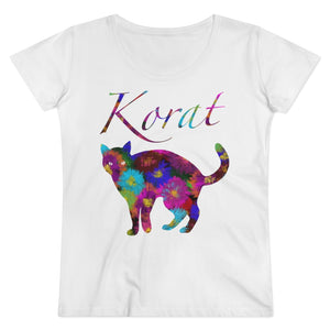 Organic Women's Lover T-shirt - Fancy Flora with Korat Logo - KORAT